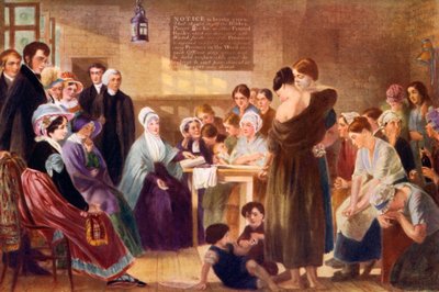 Elizabeth Fry 1780-1845 vierailemassa Newgaten vankilassa 1926 tekijältä Unbekannt