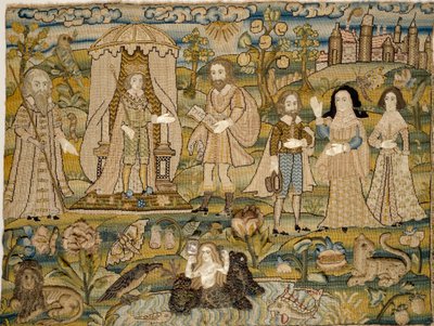 Brodeerattu kuva: Salomon julistus, 1600-luvun puoliväli tekijältä Unbekannt