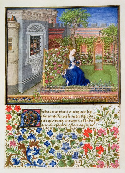 Emilia puutarhassaan, 1468 tekijältä Unbekannt