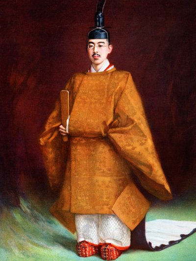 Keisari Hirohito kruunausvaatteissaan, 1924-1926 tekijältä Unbekannt