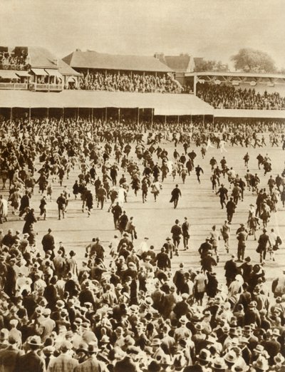 Englanti voittaa The Ashesin Australiaa vastaan, Oval Cricket Ground, Lontoo, 1926, 1935. tekijältä Unbekannt