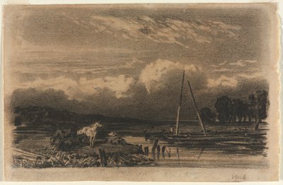 Englantilainen näkymä Jules Duprén mukaan, 1800-luku. tekijältä Unbekannt