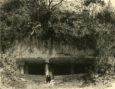 Elephanta Bombayn presidentin luolan sisäänkäynti, 1890. tekijältä Unbekannt