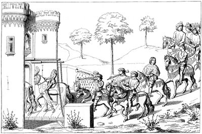 Lordipäällikön sisäänkäynti turnauksen paikalle, 1400-luku 1849 tekijältä Unbekannt