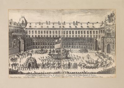 Ratsastusbaletti Wienin Hofburgin pihalla ..., 1667. tekijältä Unbekannt