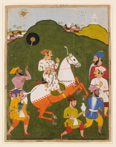 Mewarin Maharana Raj Singh I:n ratsastusmuotokuva, 1670 tekijältä Unbekannt