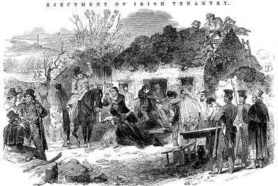 Häädetty irlantilainen talonpoikaperhe, 1848 tekijältä Unbekannt