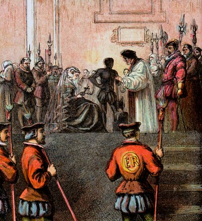 Skotlannin kuningattaren Marian teloitus, 1587, n. 1850 tekijältä Unbekannt