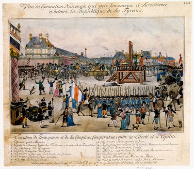 Robespierren ja hänen rikoskumppaniensa teloitus, 1794 tekijältä Unbekannt