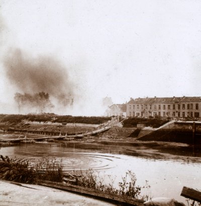 Räjähdys, Nieuwpoort, Flanderi, Belgia, c1914-c1918 tekijältä Unbekannt