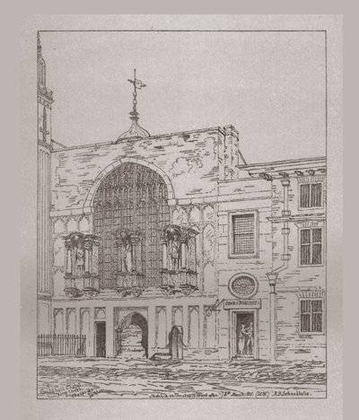 Guildhall-kappelin ulkokuva, 1815, 1886 tekijältä Unbekannt