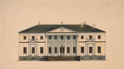 Golitsyn Petrovo-Dalneyen kartanon talon julkisivu, 1800-luvun ensimmäinen neljännes. tekijältä Unbekannt
