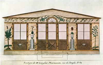 Langlois Apothecarys Shopin julkisivumaalaus, Pariisi, Ranska, 1928. tekijältä Unbekannt