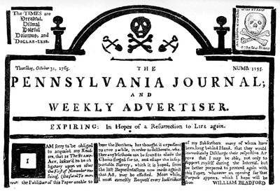 Faksimile Pennsylvania Journal on the Stamp Act -julkaisusta, 1765 c1880 tekijältä Unbekannt
