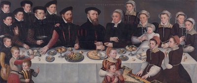 Perhekuva Pierre de Moucheronista, Middelburgin ja Antwerpenin kauppiasta, hänen vaimonsa Isabeau de Ge tekijältä Unbekannt