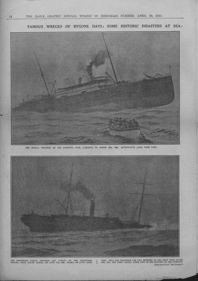 Menneiden aikojen kuuluisat hylkyt: Jotkut historialliset katastrofit merellä, 20. huhtikuuta 1912. tekijältä Unbekannt
