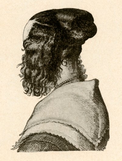 Muodikas kampaustyyli, Kaarle I:n ja II:n hallituskausi, 1620-1680, 1937. tekijältä Unbekannt