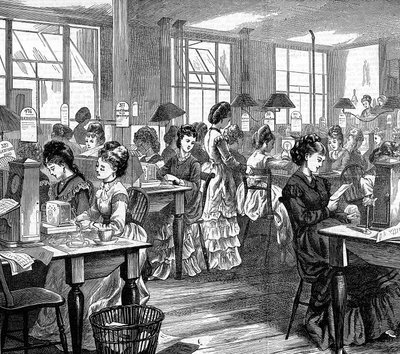 Naispuoliset lennätintyöntekijät, 1871 tekijältä Unbekannt