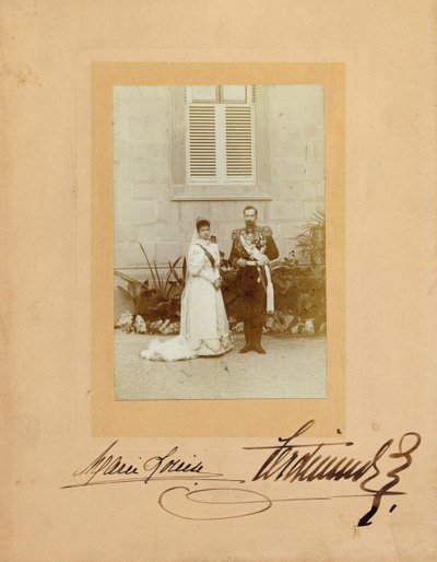 Ferdinand I Bulgarian vaimonsa Bourbon-Parman prinsessa Marie Louise, 1893. tekijältä Unbekannt