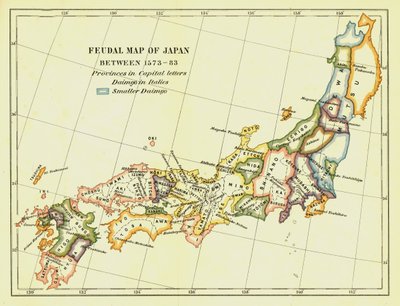 Japanin feodaalinen kartta vuosina 1573-83, 1903. tekijältä Unbekannt