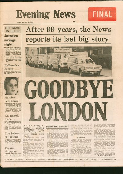 Evening News -sanomalehden viimeinen painos, 1980 tekijältä Unbekannt