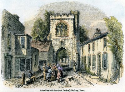 Palokelloportti ja ulkonaliikkumiskielto, Barking, Essex, 1845 tekijältä Unbekannt