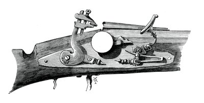Firelock tai snapphance from Haddon Hall, Derbyshire, c1620, c1880 tekijältä Unbekannt