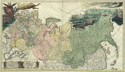 Ensimmäinen Venäjän valtakunnan yleinen kartta, 1745 tekijältä Unbekannt