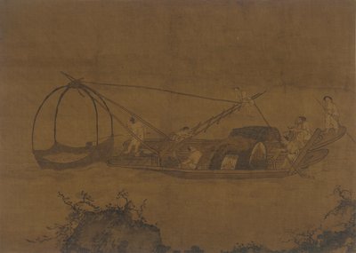 Kalastajat nostamassa verkkoa, Ming-dynastia, 1500-1600-luku. tekijältä Unbekannt
