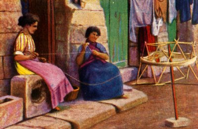 Fisherwomenin lanka verkkoihin, Malta, c1928. tekijältä Unbekannt