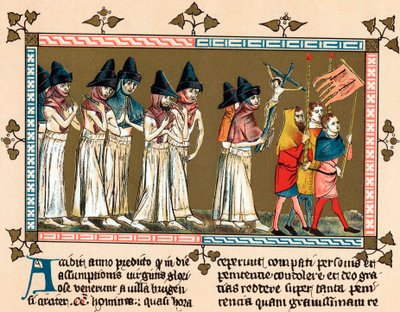 Flagellantit Alankomaissa Tournai Doornikin kaupungissa, 1349 tekijältä Unbekannt