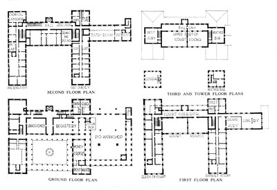 Pohjapiirrokset, Federal Building, Honolulu, Havaiji, 1924 tekijältä Unbekannt