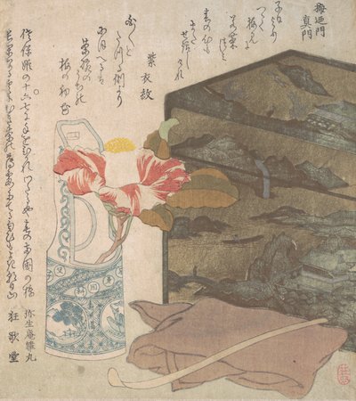 Kukkamaljakko ja lakkalaatikko, 1700-1800-luku. tekijältä Unbekannt