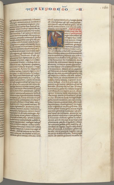 Fol. 160r, Chronicles II, historiallinen alkukirjain C, Salomo polvistumassa alttarin edessä rukoilemassa..., n. 127 tekijältä Unbekannt