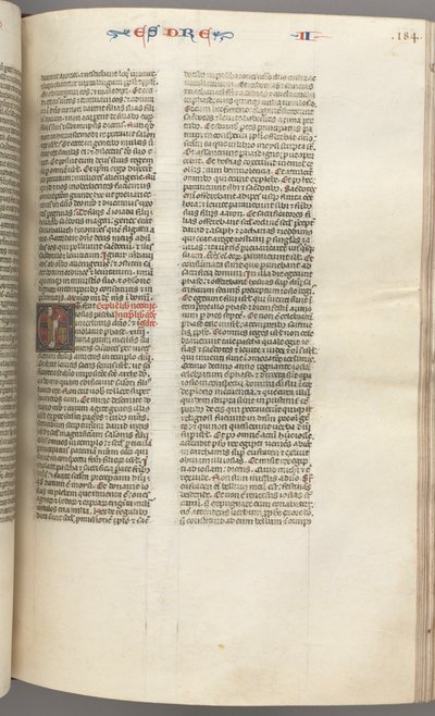 Fol. 184r, Ezra II, historiallinen alkukirjain E, pappi, joka suitsuttaa alttaria, n. 1275-1300. tekijältä Unbekannt