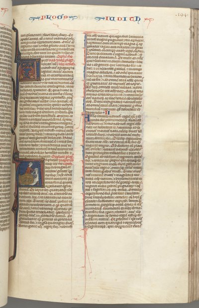 Fol. 194r, Judith, historiallinen alkukirjain A, Judith mestaa pään Holofernesin, n. 1275-1300. tekijältä Unbekannt