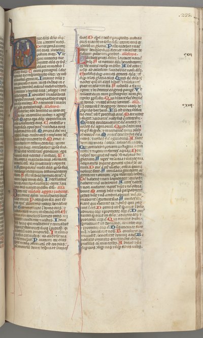 Fol. 233r, Psalmi 109, historiallinen alkukirjain D, Isä ja Poika Jumala..., n. 1275-1300. tekijältä Unbekannt