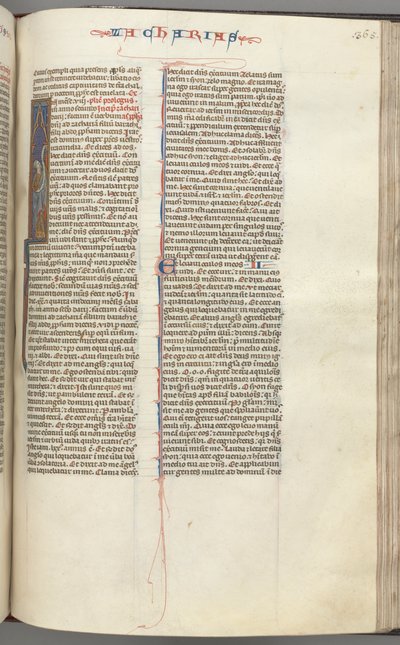 Fol. 365r, Sakariah, historiallinen alkukirjain I, Sakarias seisoo kirjakäärön kanssa, n. 1275-1300. tekijältä Unbekannt