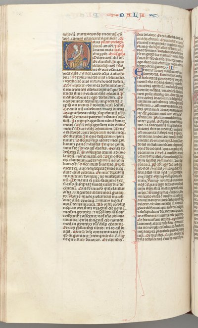 Fol. 368v, Malakia, historiallinen alkukirjain O, Malakia istuu kirjakääröllä, n. 1275-1300. tekijältä Unbekannt
