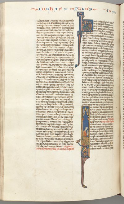 Fol. 425v, John, historiallinen alkukirjain I, John istuva kirjoittaminen, n. 1275-1300. tekijältä Unbekannt