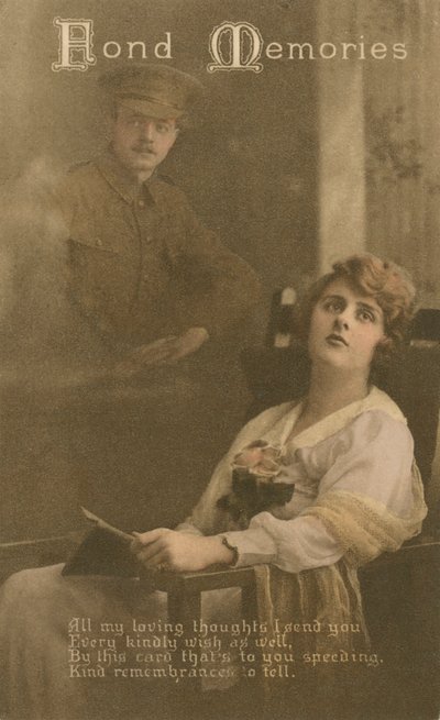 Arm Memories, romanttinen postikortti, jonka sotilas on lähettänyt rakkaalleen tekijältä Unbekannt
