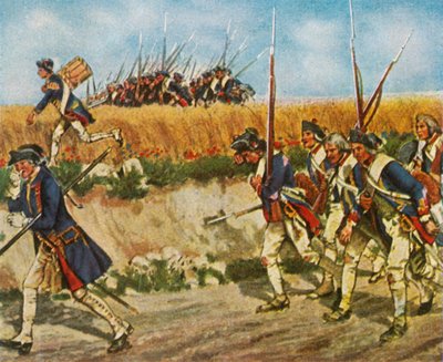 Fredericksin joukkojen pakkomarssi Määristä Küstriniin, 1758, 1936. tekijältä Unbekannt