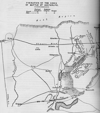 Austerlitzin taistelulinjojen muodostuminen, 1884 tekijältä Unbekannt