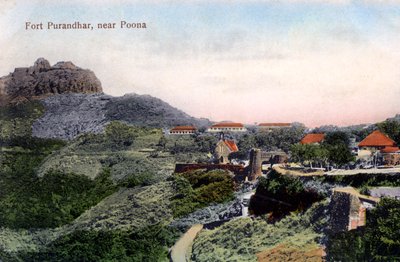 Fort Purandhar, lähellä Pune Poonaa, Intia, 1900-luvun alku tekijältä Unbekannt