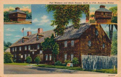 Fort Western and Block Houses, Augusta, Maine, 1920-luku tekijältä Unbekannt