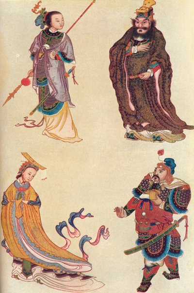 Neljä kuuluisaa hahmoa Kiinan historiassa, 1907 tekijältä Unbekannt