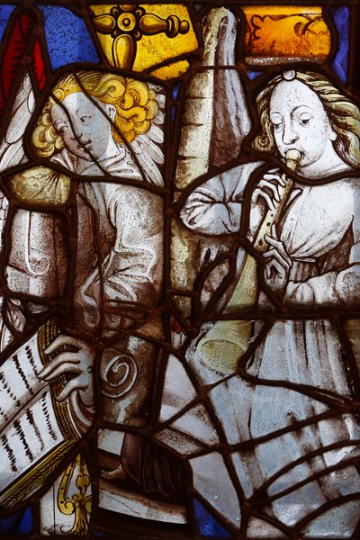 Ranska, Ile-de-France, Pariisi: Saint Sverinin kirkon lasimaalauspalat 15. ja 16. vuosisadalta, Muusikot enkelit, Carnavalet-museo Pariisissa tekijältä Unbekannt