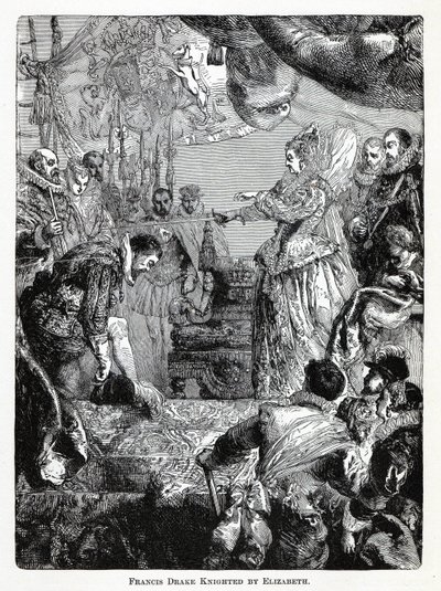 Elisabetin ritarinauttama Francis Drake, 1882 tekijältä Unbekannt