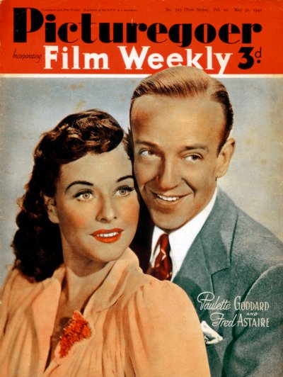 Fred Astaire 1899-1987 ja Paulette Goddard 1910-1990, näyttelijät, 1941 tekijältä Unbekannt