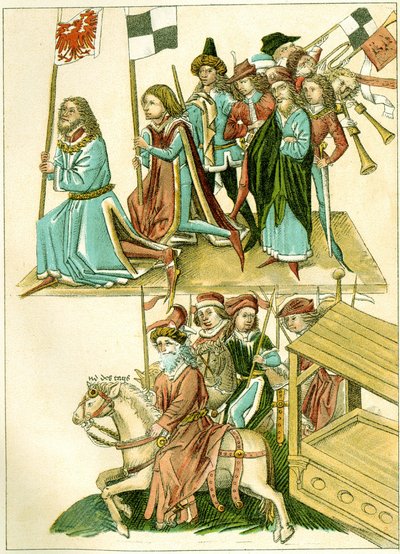 Frederick I saa Brandenburgin kuvituksen kopion Richentalin kuvitetusta kronikasta, n. 1440 tekijältä Unbekannt